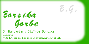 borsika gorbe business card